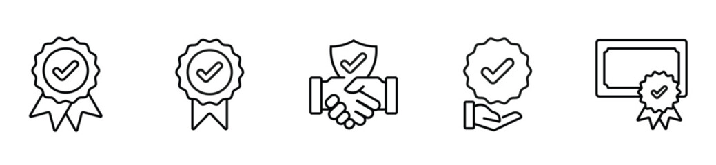 Handshake line icon. Symbol of trust, protection, and business security. Vector illustration for partnership and agreement concepts.