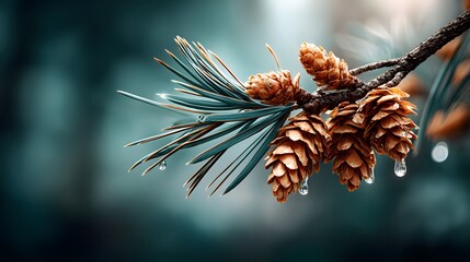 evergreen branch with cone