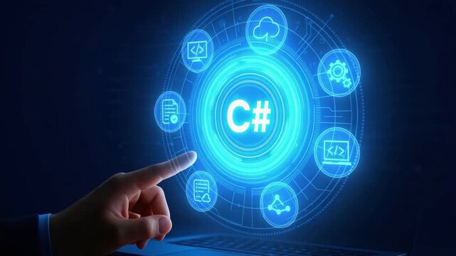 C# Programming Language Exploring Digital Interface, Software Development, Coding, and Computer Science Concepts for Data Management and Visualization