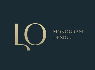 LO letter logo icon design. Classic style luxury initials monogram.