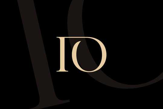 IO or OI letter logo icon design. Classic style luxury initials monogram.