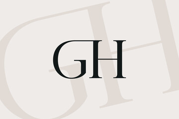 GH or HG letter logo icon design. Classic style luxury initials monogram.