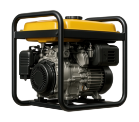 Open-frame diesel generator with manual start for emergency use.