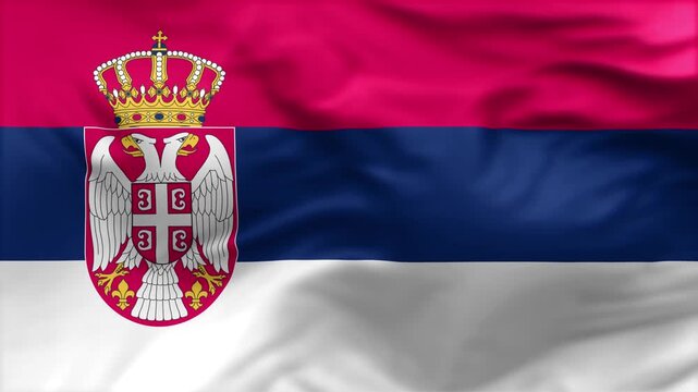 Serbia flag is waving in the wind. High-quality flags are perfect. They are perfect for various creative projects.