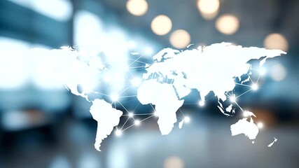 Global financial data connections overlayed defocused world map, faceless international finance, network visualization detail, blurred economic background, worldwide concept, data - Powered by Adobe