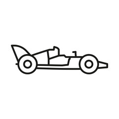 Obraz premium A black line drawing of a race car is presented against a white backdrop