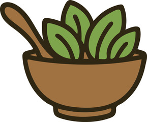 Mortar Pestle Scalable SVG Vector Graphic with Editable Paths and Layers for Web, UI Design, Digital Art, and Print Applications