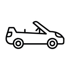 A line drawing depicts a convertible car with two wheels