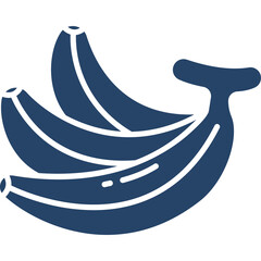 A Simple Flat Icon Design Of A Bunch Of Dark Blue Bananas On A Transparent Background Representing Fruit And Healthy Eating Food Concepts