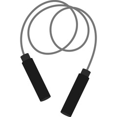 A simple gray jump rope with black handles against a transparent background perfect for fitness and exercise illustration