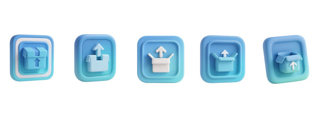 Title: Soft 3D Shipping Box Fulfilment Icon &mdash; Isolated on Transparent
