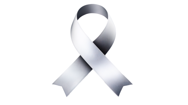 Silver Ribbon on Transparent Background