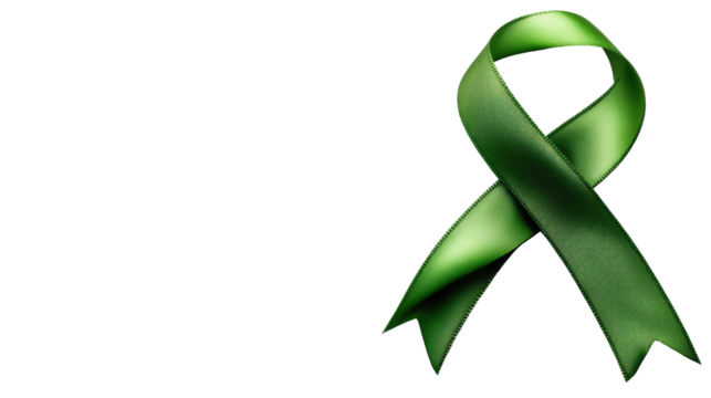 Green Ribbon Isolated on Transparent Background