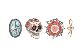 Gothic aesthetic tattoo design icons for creative inspiration