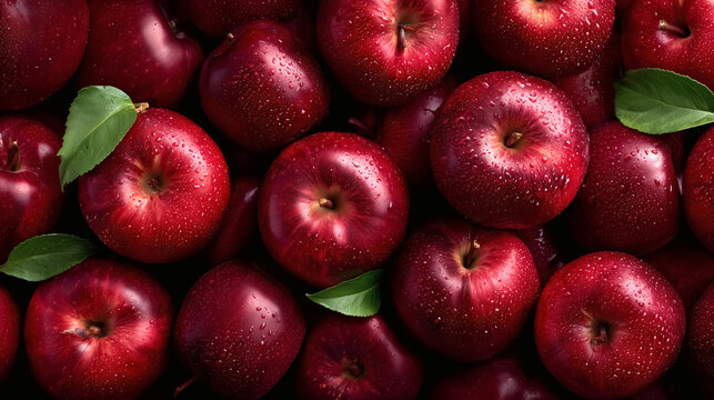 Harvest fresh ruby red apples glistening with dew a healthy and tempting treat autumn baking and snacking