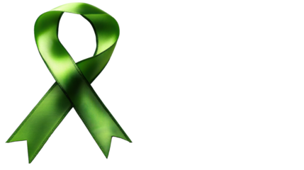 Green Ribbon on Transparent Background
