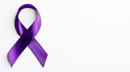Purple Ribbon on Transparent Background