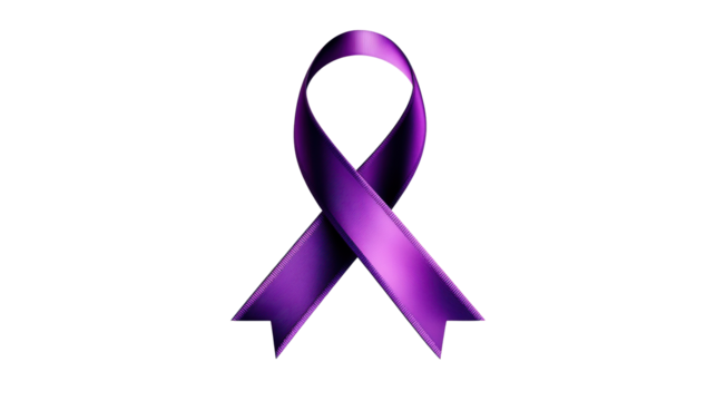 Purple Ribbon on Transparent Background