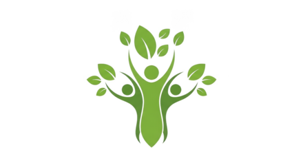 Abstract treepeople community reaching skyward