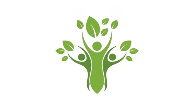 Abstract treepeople community reaching skyward