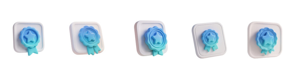 Soft 3D Loyalty Rewards Badge Icon &mdash; Isolated on Transparent