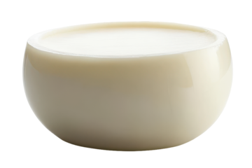 White cheese with smooth curves isolated on transparent background. Assortment of cheese isolated on white background.