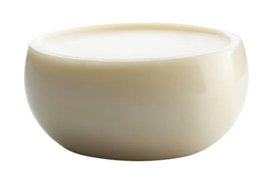 White cheese with smooth curves isolated on transparent background. Assortment of cheese isolated on white background.