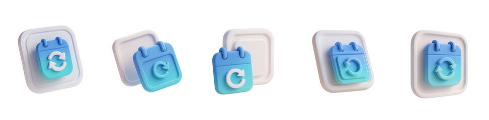 Soft 3D Subscription Recurring Icon &mdash; Isolated on Transparent