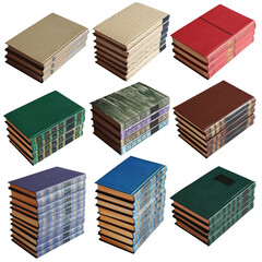 Stacked Books in Various Colors and Textures