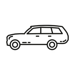 Black and white line drawing of a station wagon car