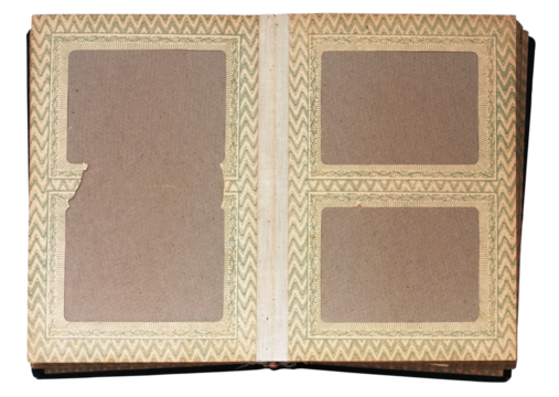 Vintage Album with Blank Photo Spaces
