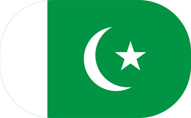Pakistan National Flag Rounded Icon with Green and White Design