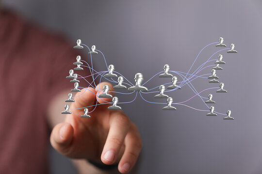 Abstract concept of teamwork, connection, and social network. This stock photo is ideal for illustrating communication, community, and collabora