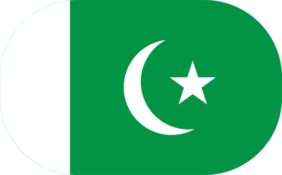 Pakistan National Flag Rounded Icon with Green and White Design