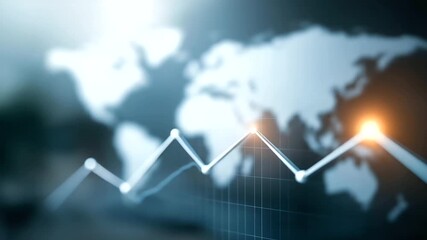 Business growth with rising graph defocused world map, faceless global success, economic visualization detail, blurred international background, expansion concept, business interfa - Powered by Adobe