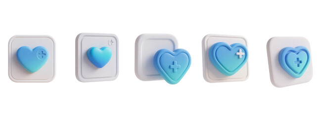 Soft 3D Wishlist Heart Icon &mdash; Isolated on Transparent