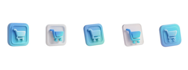 Soft 3D Shopping Cart Icon &mdash; Isolated on Transparent