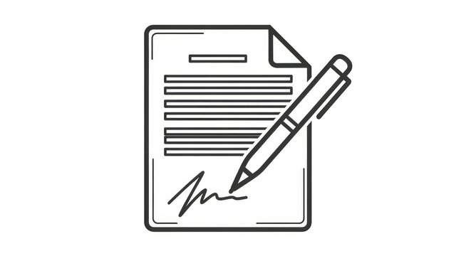 Signed Contract with Pen Icon