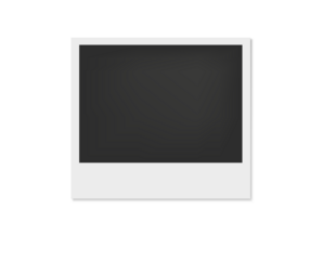 Vintage polaroid instant photo frame isolated PNG overlay background