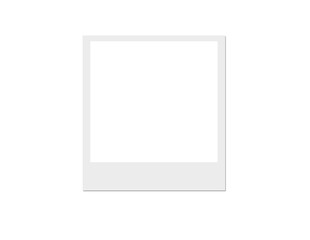 Vintage Polaroid instant photo frame isolated on transparent background, minimal white square mockup for photography, album, or memory project.