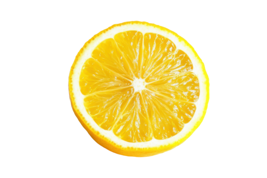 Fresh orange slice isolated on transparent background. Lemons and green leaves isolated on white background.