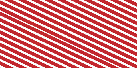 Obraz premium Red and white diagonal stripes background vector illustration. Seamless stripes diagonal lines vector elegant white abstract transparent background. Christmas or New Year concept. Fabric art. 