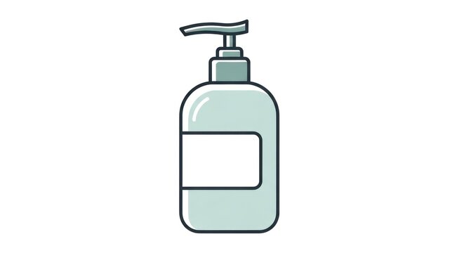 Dispenser bottle with pump for soap or lotion illustration.