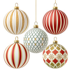 Elegant striped and solid ornaments, element set on transparent background