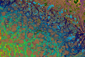 Abstract ebru marbling texture background design.