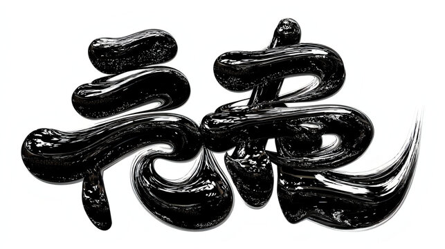 "Japanese Calligraphy of 'Genki' Meaning Energy and Vitality