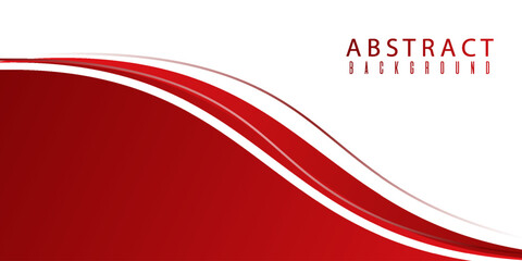 A white background with red abstract waves layered on top, featuring thin lines and a gradient of red hues. Modern trendy design