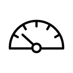 Black outlined dashboard gauge with a needle pointing left