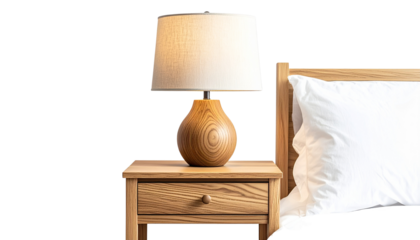 A stylish lamp on a white background, ideal for home or office use, providing functional lighting and aesthetic appeal.