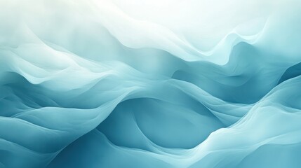 Obraz premium Abstract art featuring soft, flowing, layered forms in shades of blue and white